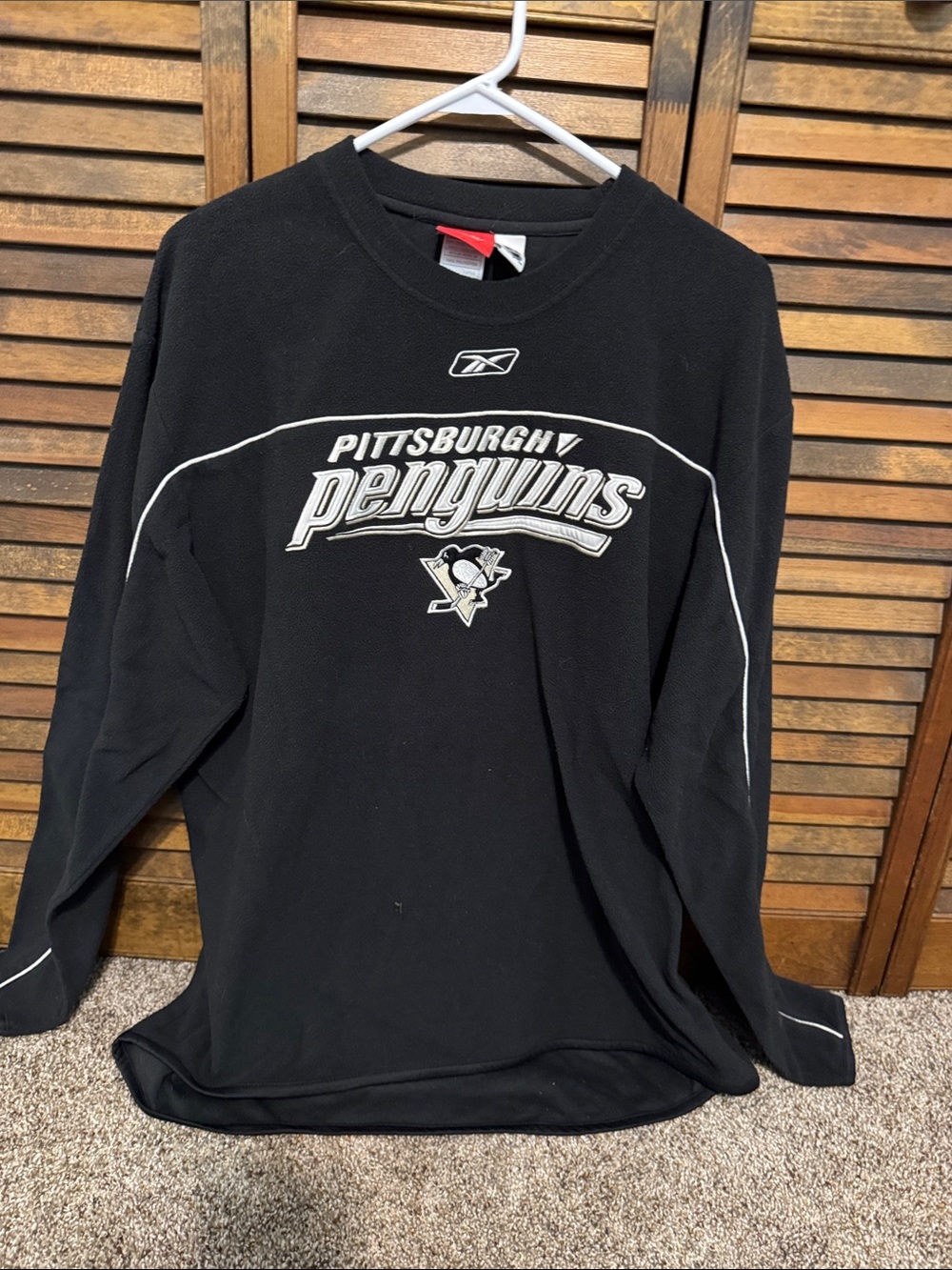 Reebok Black Pittsburgh Penguins Long-Sleeve Crew